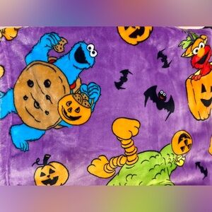 Sesame Street Purple Halloween Blanket